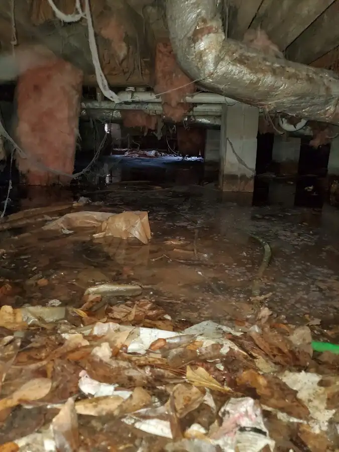 Crawl space flood assessment for Commercial Water Damage Restoration in Sanger