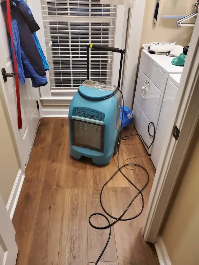 Commercial dehumidifier deployed for Flood Damage Cleanup in Sanger