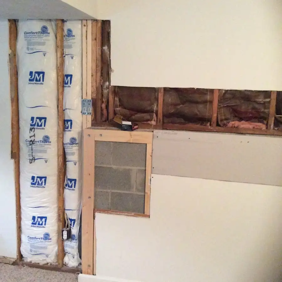 Wall insulation replacement during Basement Flood Cleanup in Sanger